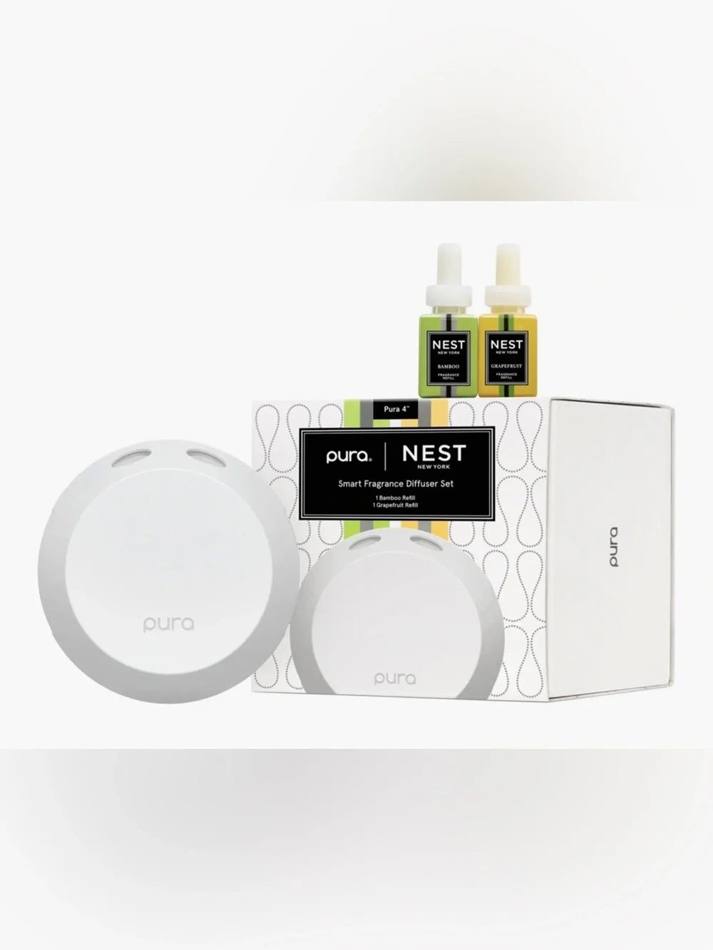 Pura x NEST New York Smart Home Fragrance Diffuser Set Grapefruit And Bamboo NIB